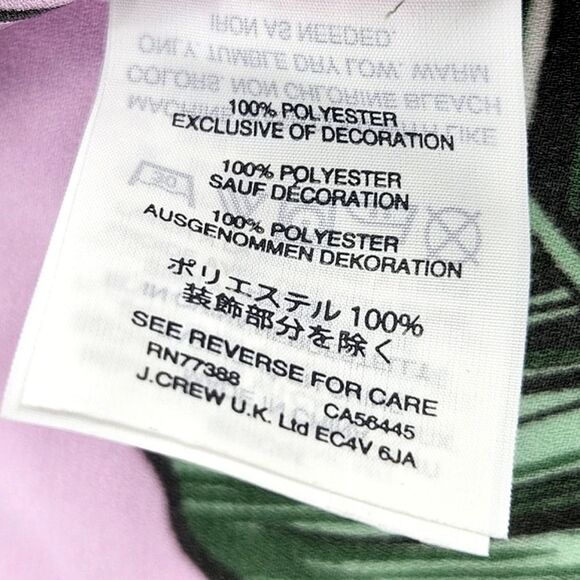 J Crew Off Shoulder Blouse Top Womens Size 0 Tropical Floral Leaf Print Vacay - Picture 7 of 8